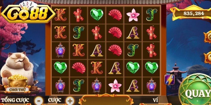 Mèo Tài Lộc Go88 - Slot Game Cuốn Hút Nhất Năm 2026 1 Giao diện chơi Mèo Tài Lộc Go88 sinh động, thú vị